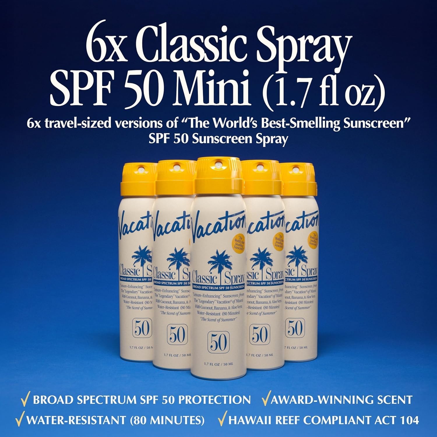 Mini Classic Sunscreen Spray SPF 50, Water-Resistant, Mini Sunscreen Bulk Par…