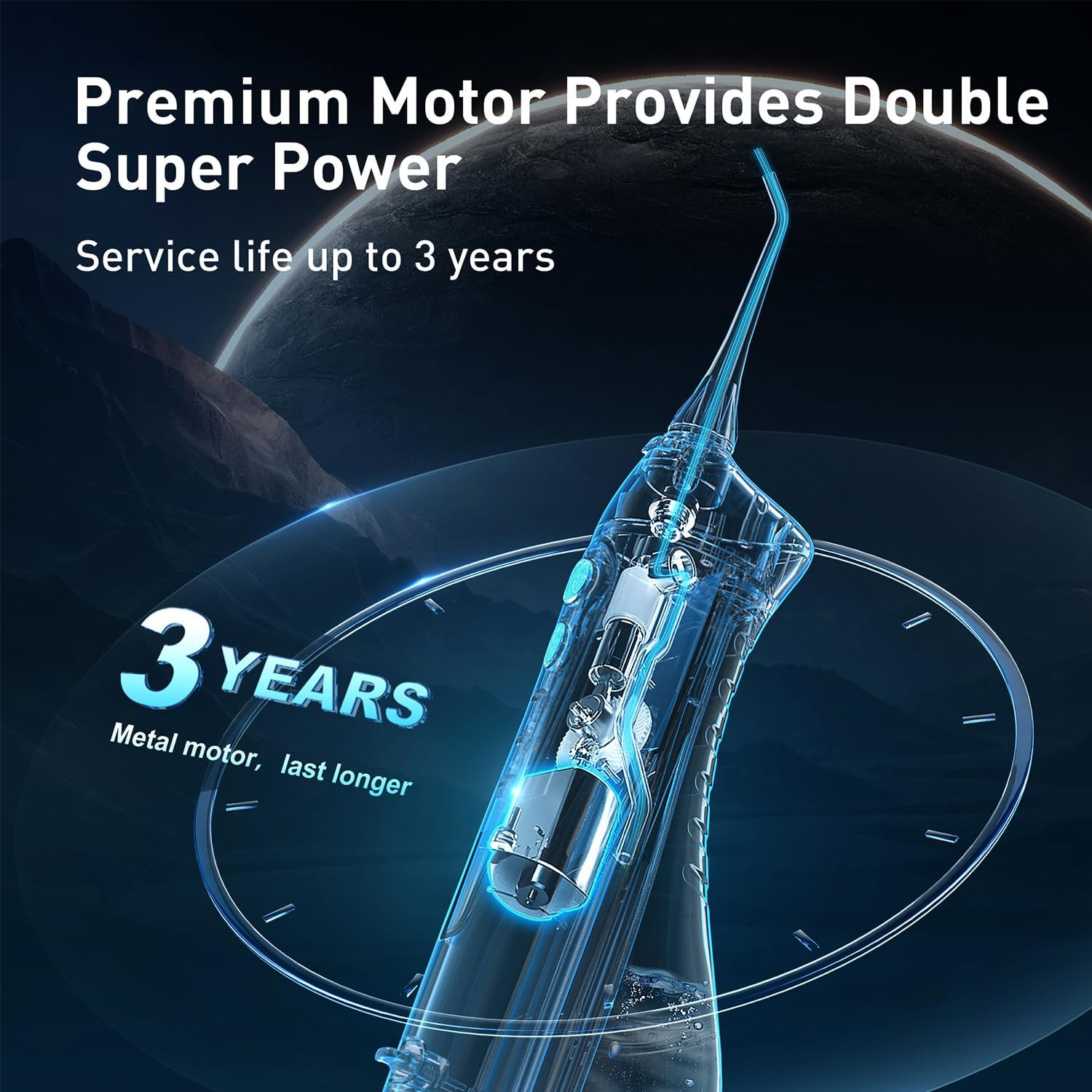 COSLUS Water Dental Flosser Teeth Pick C20: ADA Accepted, Portable Cordless Oral