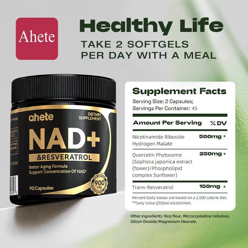 NAD+ Supplement Nicotinamide Riboside & Trans-Resveratrol 90 Anti Age Energy