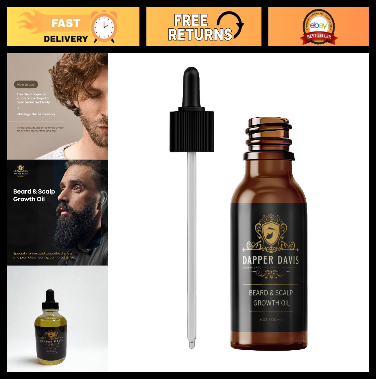 Beard Oil & Scalp Care – Avocado Jojoba Rosemary Blend | Softening Moisturizing
