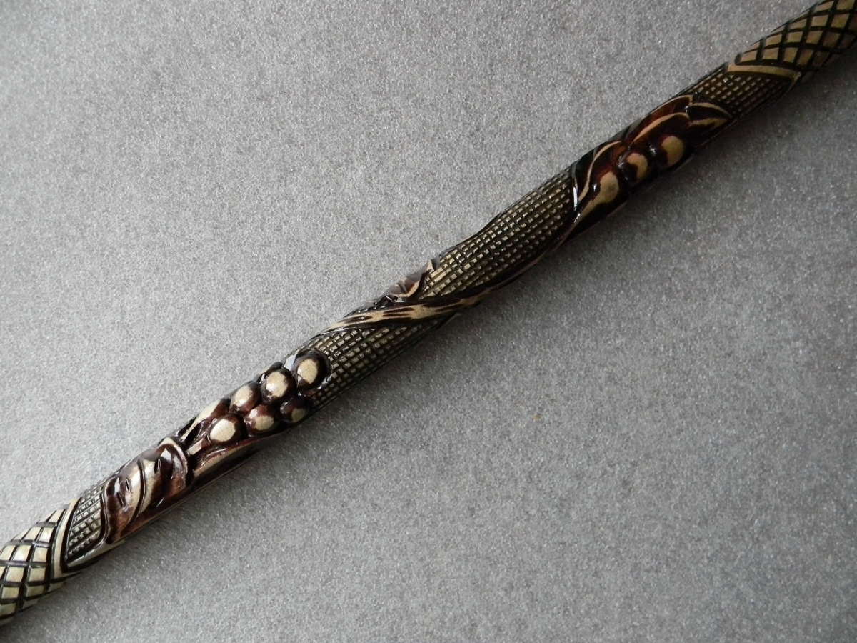 HORSE Gorgeous Hand Carved Wooden Folk Art Linden 36″ WALKING STICK Cane Ukraine
