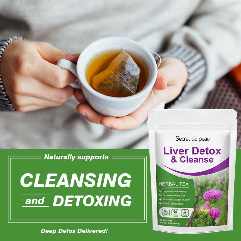Organic 30 Days Liver Detox Tea Bags Milk Thistle Lung Liver Health Boost Immune