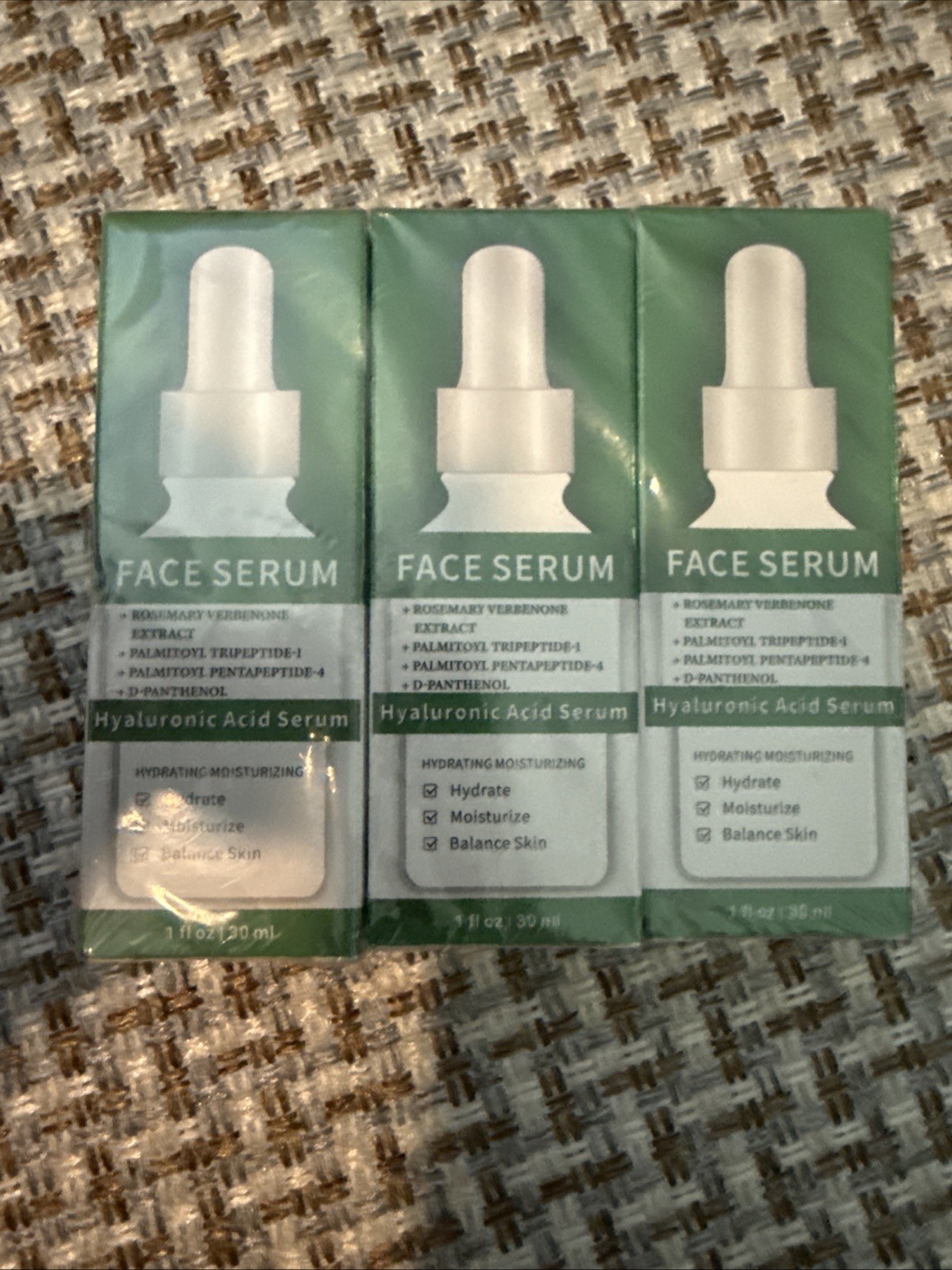 Face Serum, With Hyaluronic Acid Serum, 1 Fl Oz Bottle, 3 Bottles Exp 4/10/2027