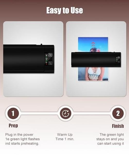 13 Inch Laminator Machine, A-3 9-in-1 Thermal Laminator with Sheets for Hot &