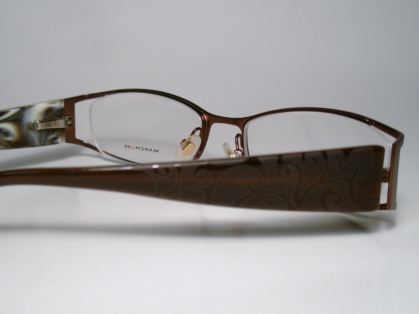 New Ladies MARCHON «M721» Cord Rimless Eyeglasses Frame Brown 53-18 M-L List$160