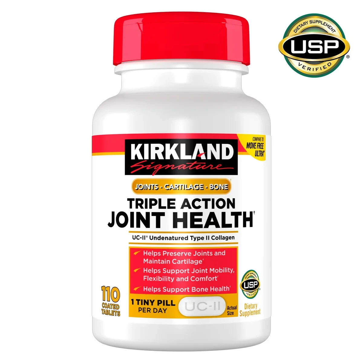 Kirkland Signature Triple Action Joint Health 110 Coated Tablets, Ships Free