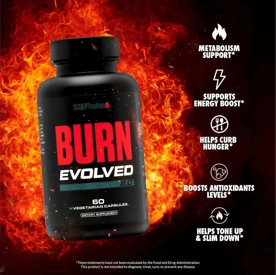 1 bottle Sculptnation BURN EVOLVED 2.0 Fat Loss Supplement – 60 Capsules