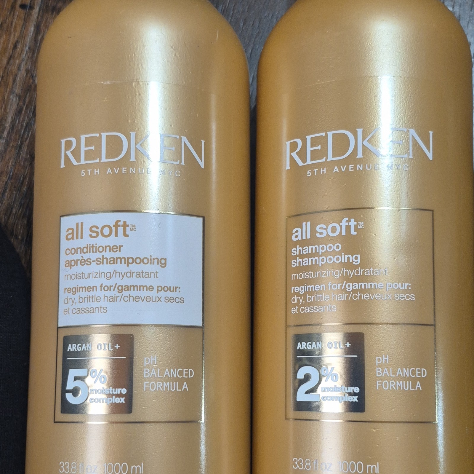 Redken All Soft Shampoo & Conditioner Set 33.8 fl oz Argan Oil pH Balanced