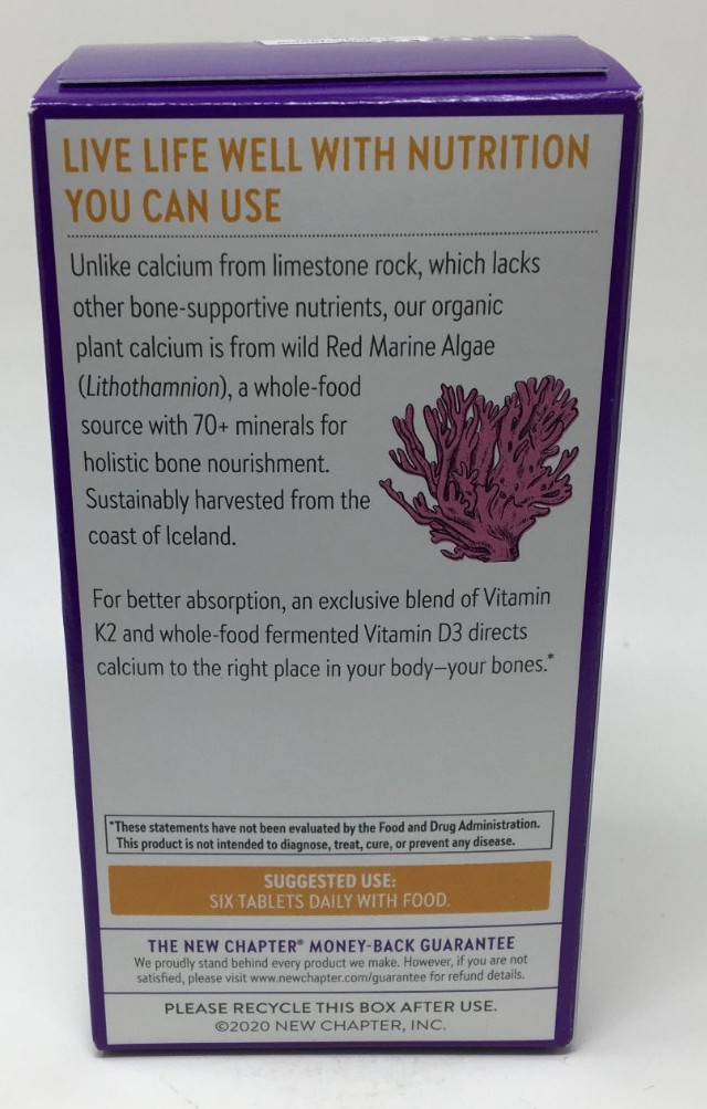 New Chapter Plant Calcium Bone Strength Take Care 240 Tiny Tabs Exp 03/27