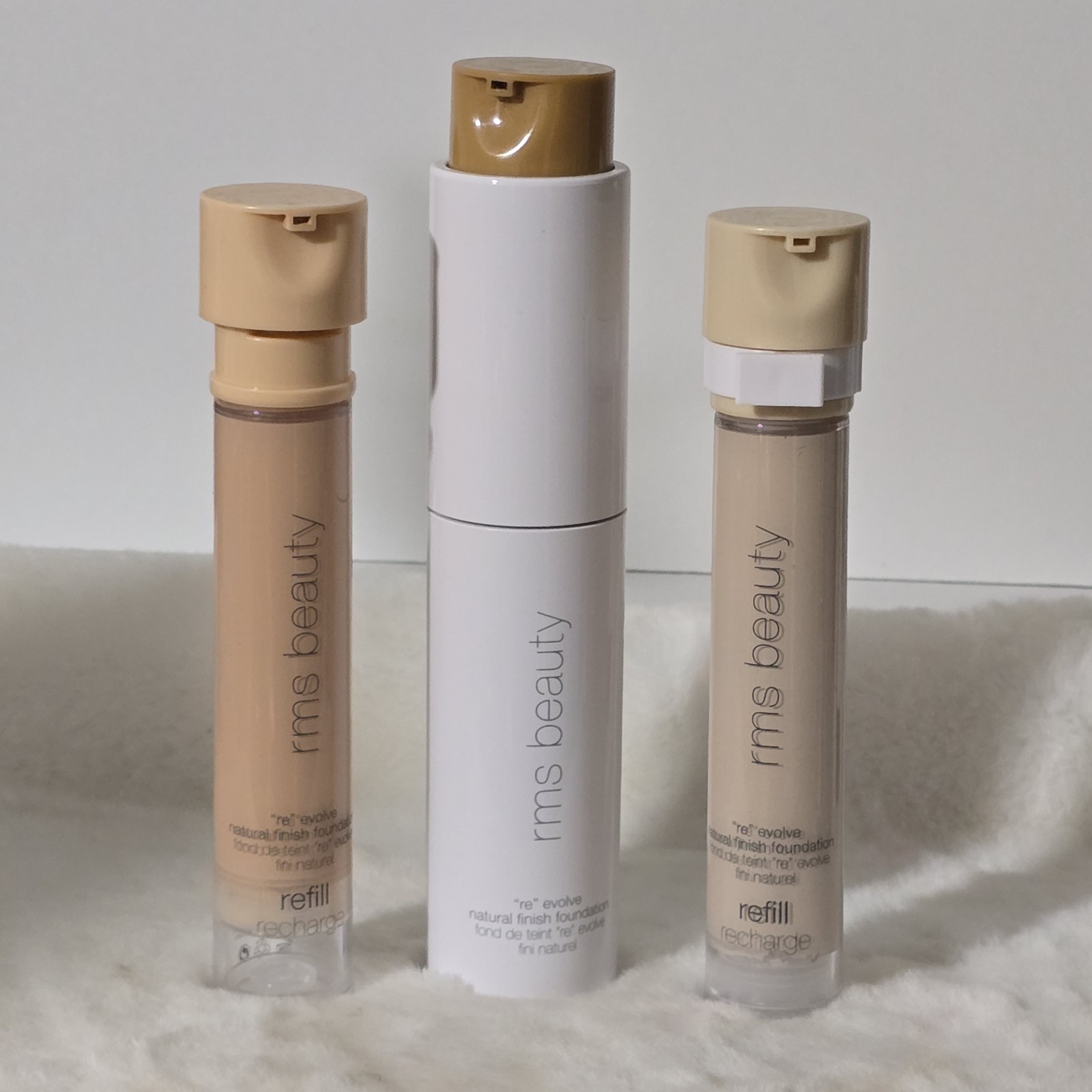 RMS Beauty Re Evolve Natural Finish Foundation Bundle 3 Shades 29ml Refillable
