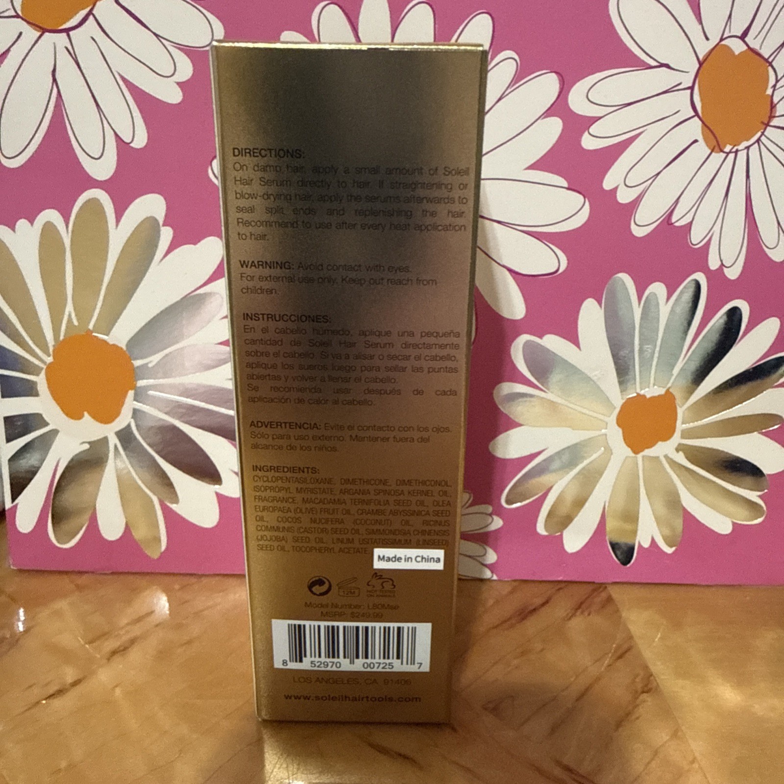 Soleil Moroccan Hair Serum 2.03 Fl. Oz. 60ml Hydroline Fresh ExpDate 7/6/28 $249