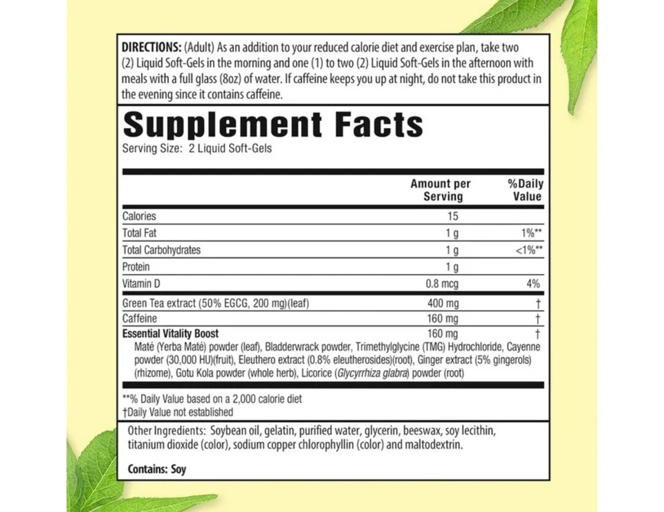 Applied Nutrition Green Tea Weight Loss Supplement, 180 Capsules Free Shipping .