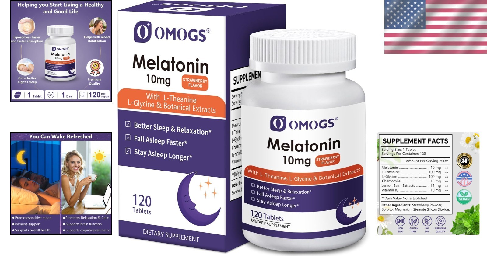 Delicious Strawberry Melatonin Tablets – 10mg Relaxation Support, 120-Day Supply