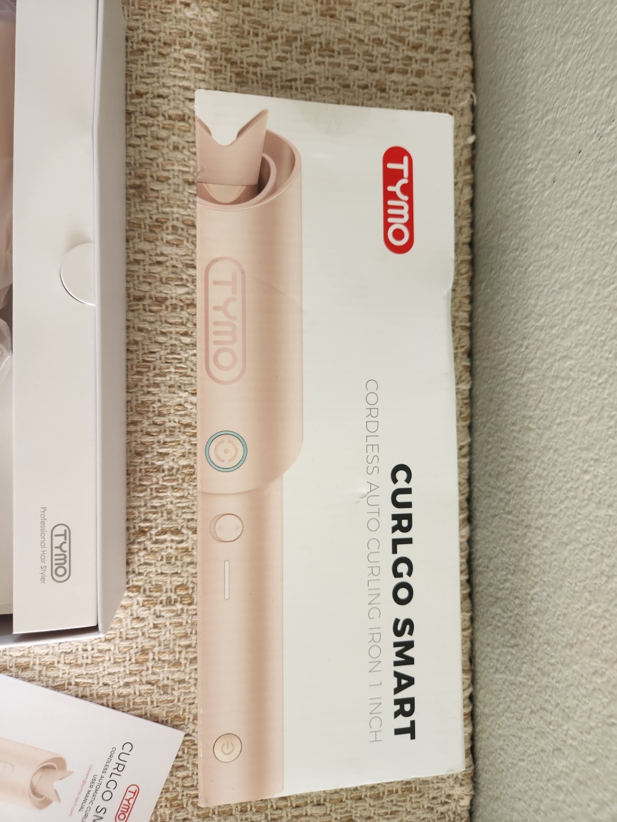 TYMO Curlgo Smart Cordless 1 in Ceramic Curling Iron 410°F 3 Settings Gold Blush