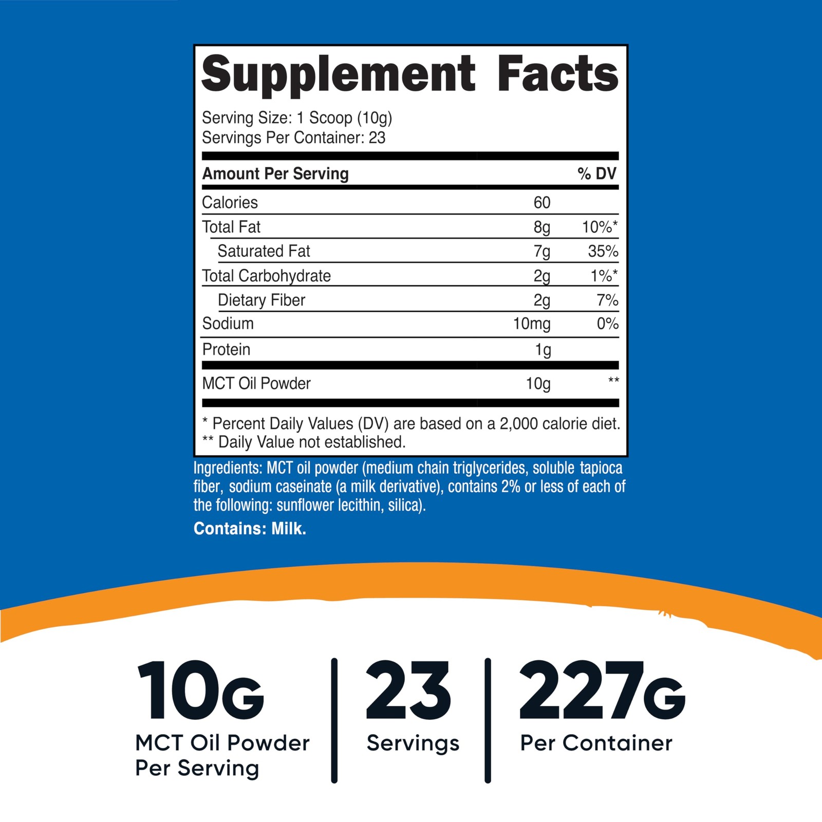 Nutricost Premium MCT Oil Powder .5LBS – Best for Keto, 0.5 Pound (Pack of 1)