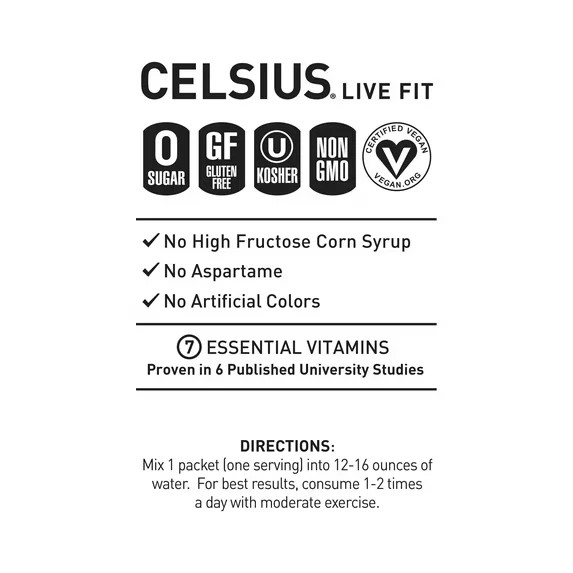 New CELSIUS On The Go Energy Drink Mix, Tropical Vibe (14 Stick Pack)