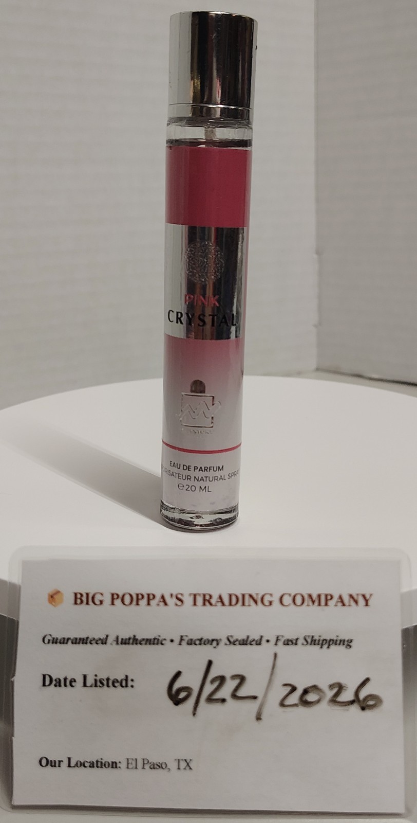 Pink Crystal Perfume Women 20ml EDP Spray Sealed Travel Purse Size Fresh Scent