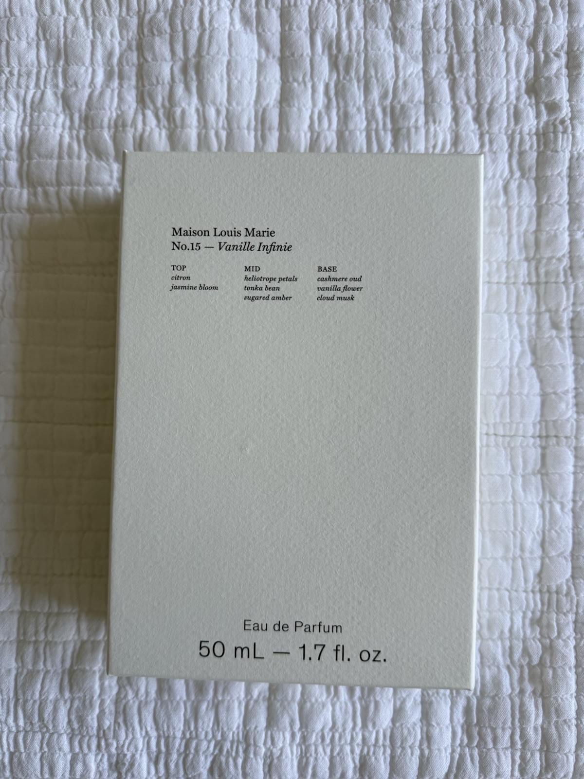 MAISON LOUIS MARIE No. 15 Vanille Infinie Eau de Parfum 1.7 oz / 50 ml