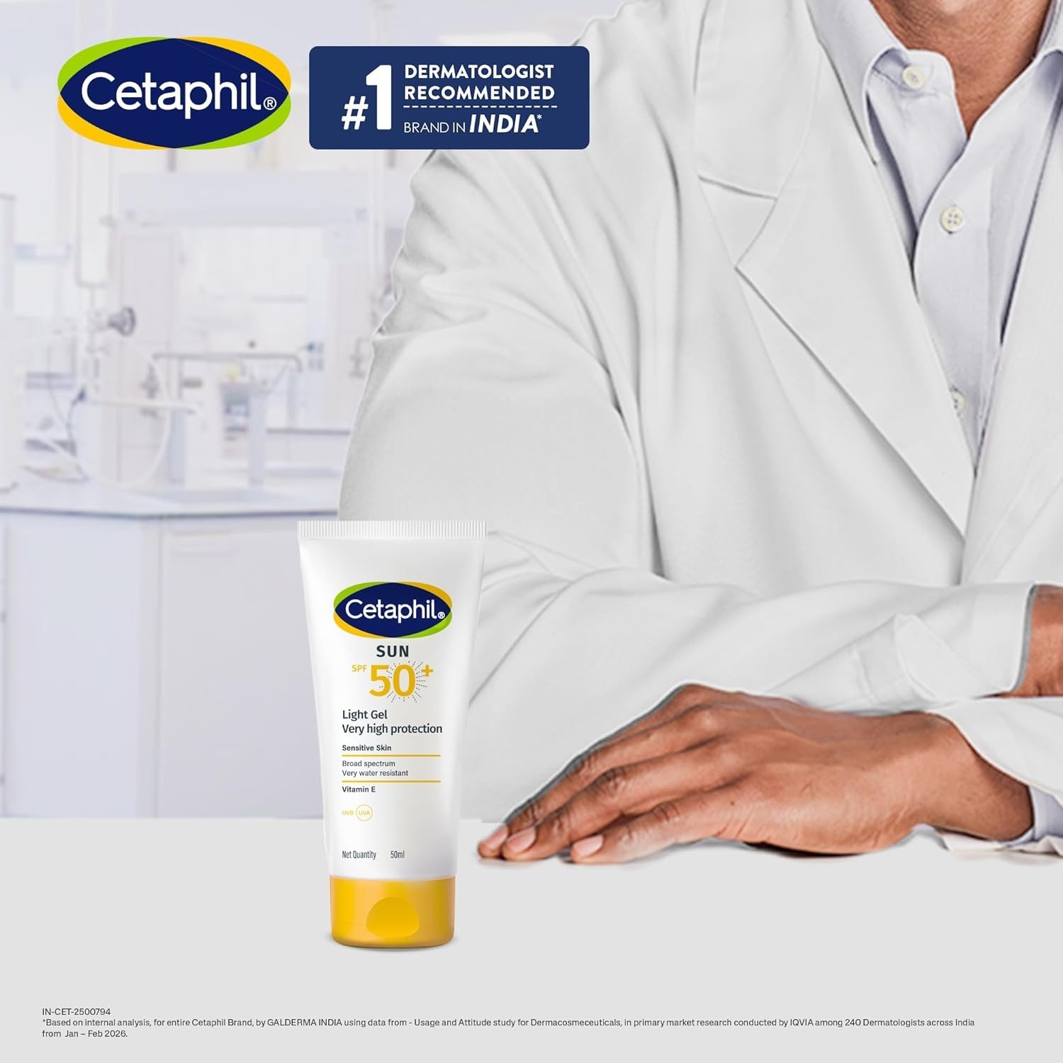 Cetaphil Sun SPF 50 Sunscreen Light Gel 50 ml – Very High Protection SPF 50+