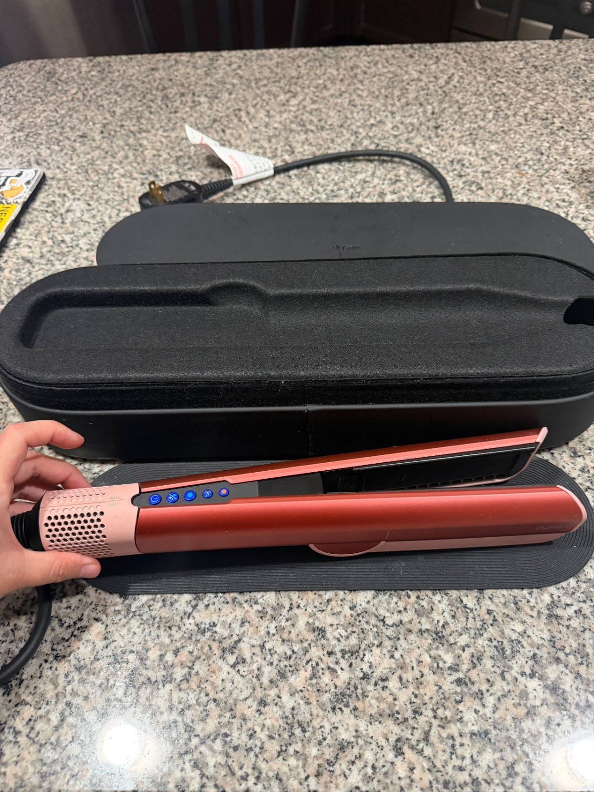 Dyson Airstrait Wet-to-Dry Straightener Adjustable Heat, Strawberry Bronze, Case