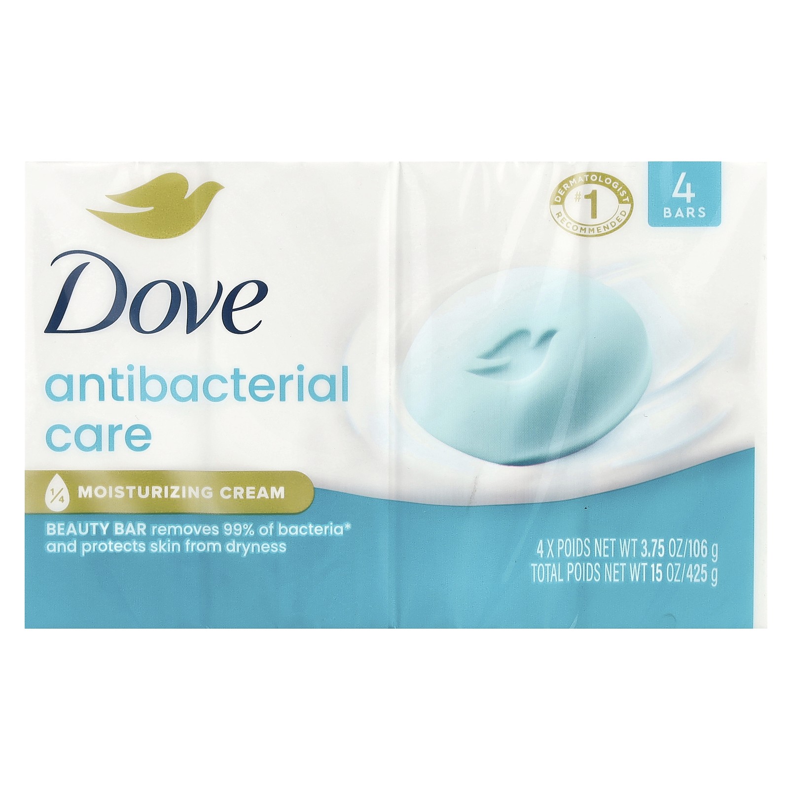 Care & Protect, Antibacterial Beauty Bar, 4 Bars, 3.75 oz (106 g) Each