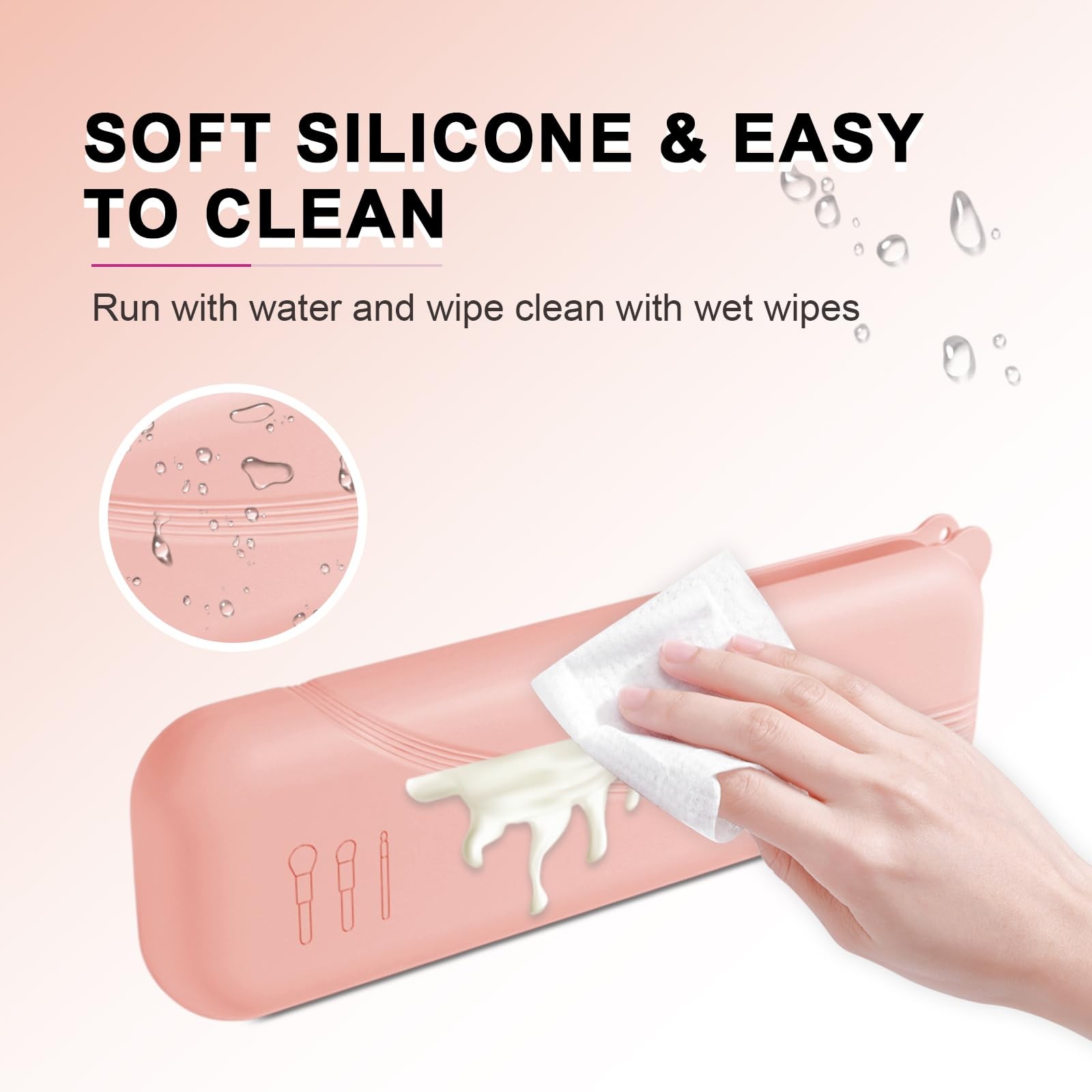 Silicone Makeup Brush Holder Dust-proof Soft Makeup Organizer