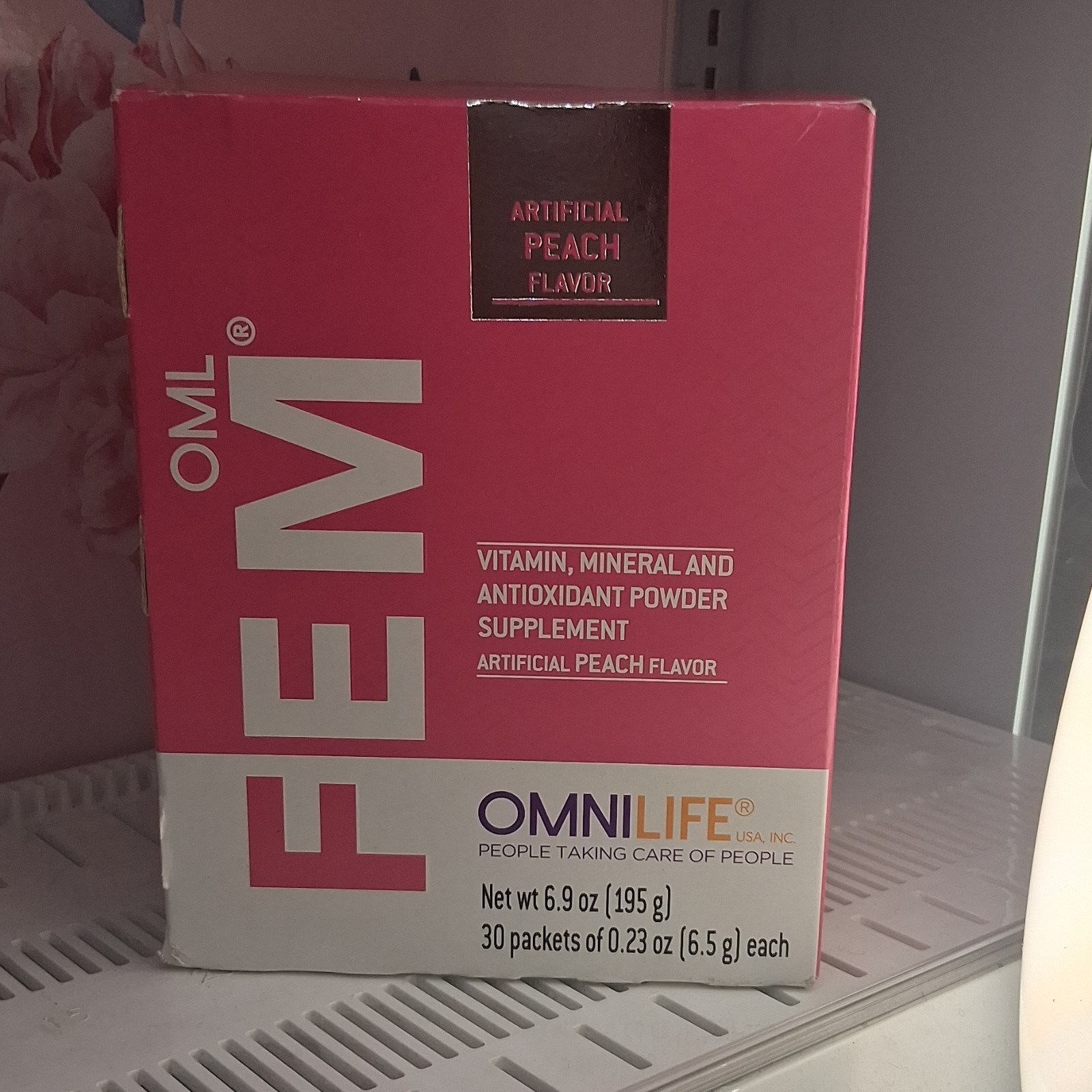 Omnilife FEM Vitamin Powder Peach Women 30 Packets Chicory Inulin Soy Extract