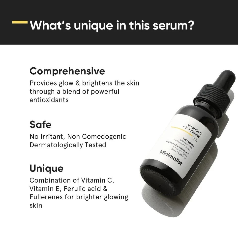 Minimalist 16% Vitamin C Face Serum For Brightening Skin 20ml