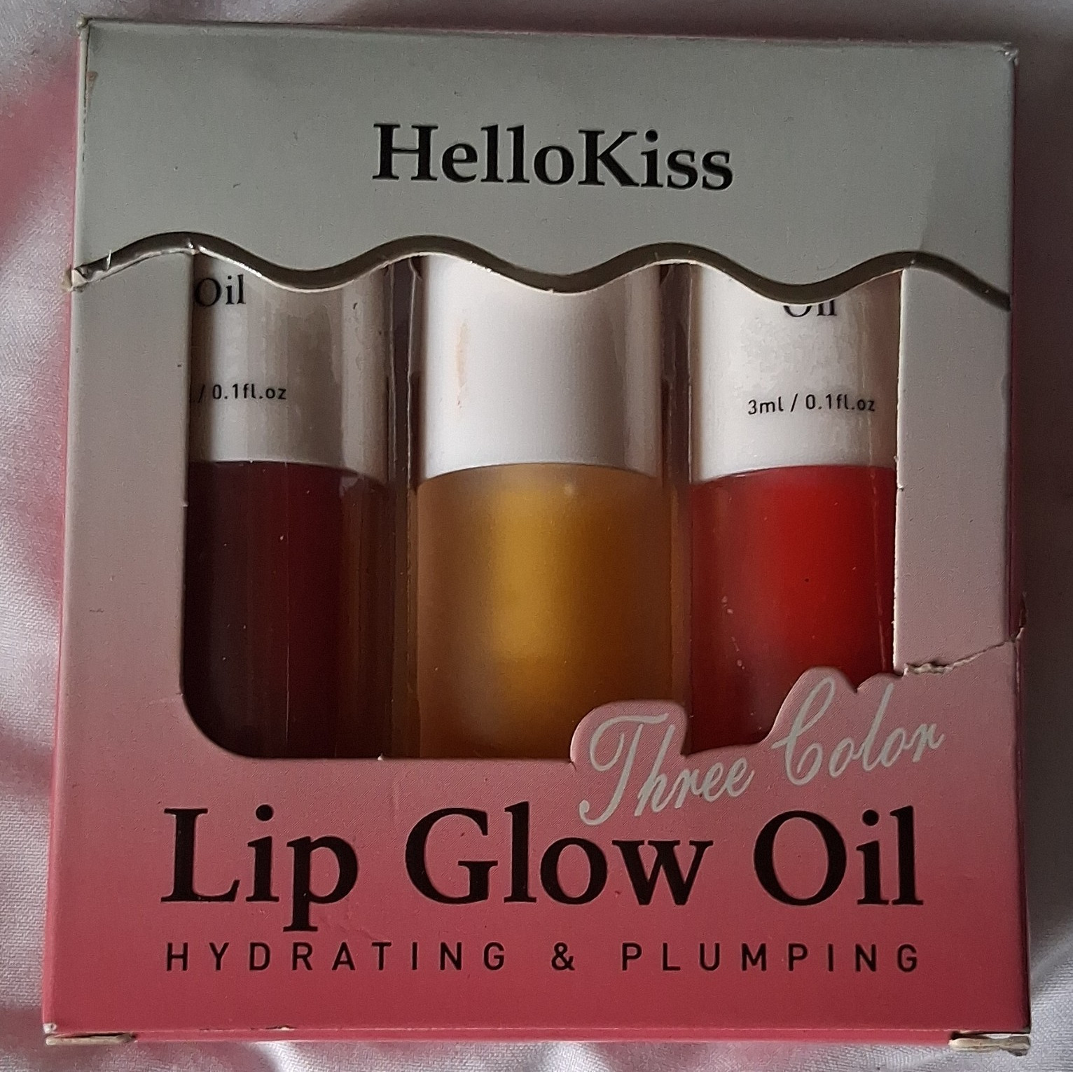 HelloKiss Lip Glow Oil Hydrating Plumping Set Red Orange Brown 3ml/0.1oz