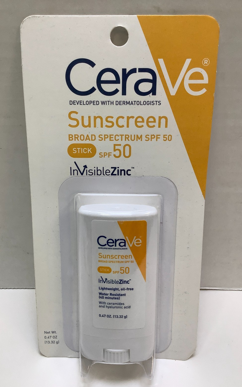 CeraVe Broad Spectrum InvisibleZinc Sunscreen Stick, SPF50, Exp. 8/2026, 3pk