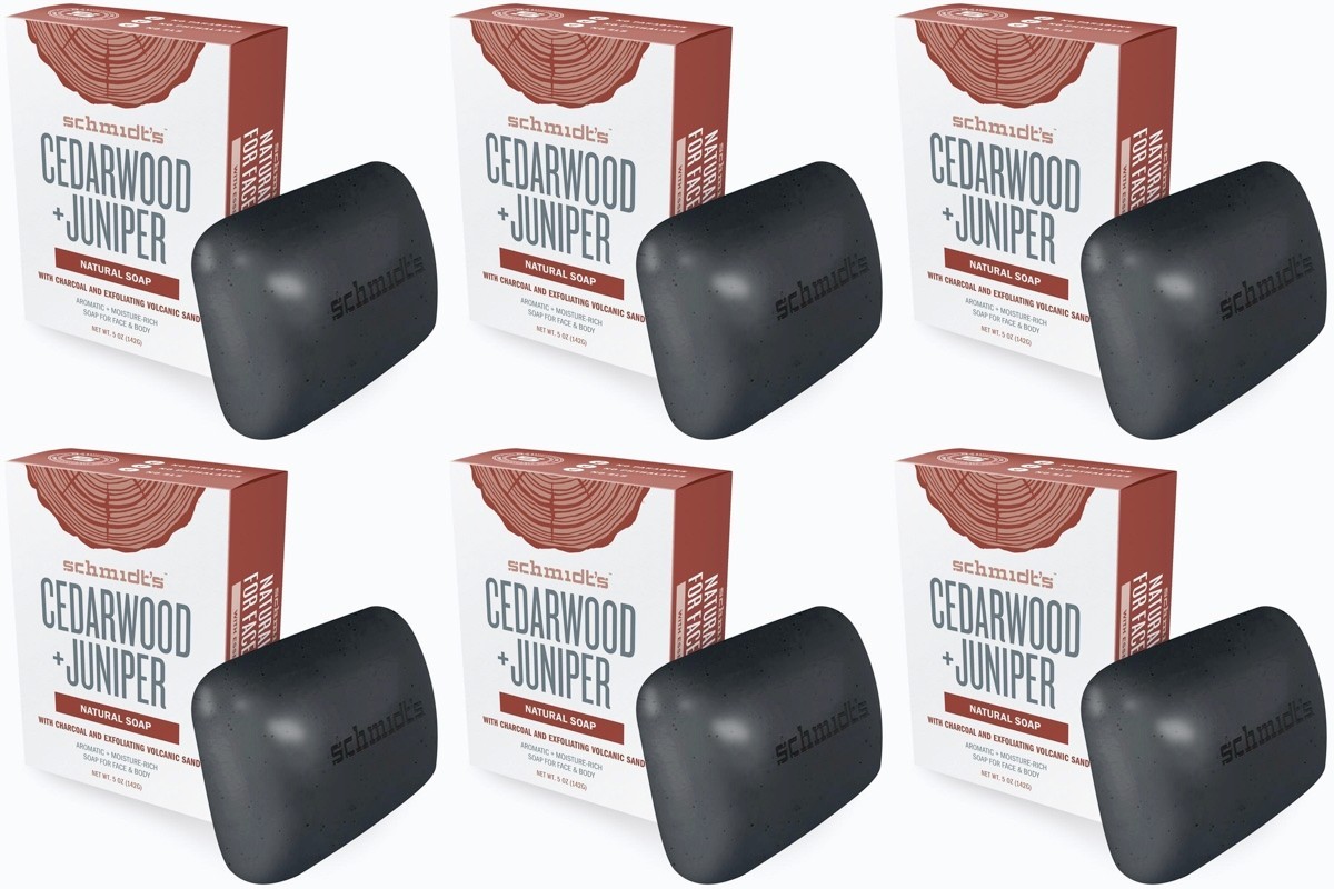 6 Schmidt’s CEDARWOOD & JUNIPER Natural Soap Face/Body 5oz Full Size SEALED (624