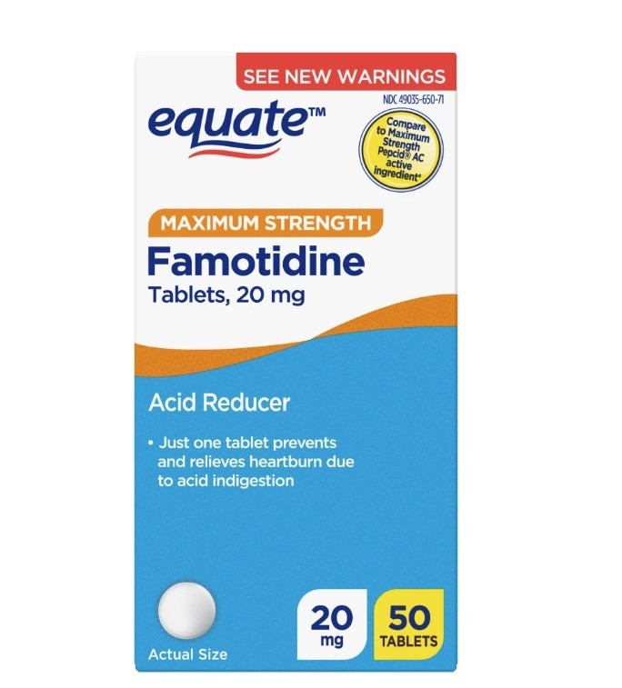 4 PACK Equate Maximum Strength Acid Reducer 20 mg 50 Count Famotidine Tablets