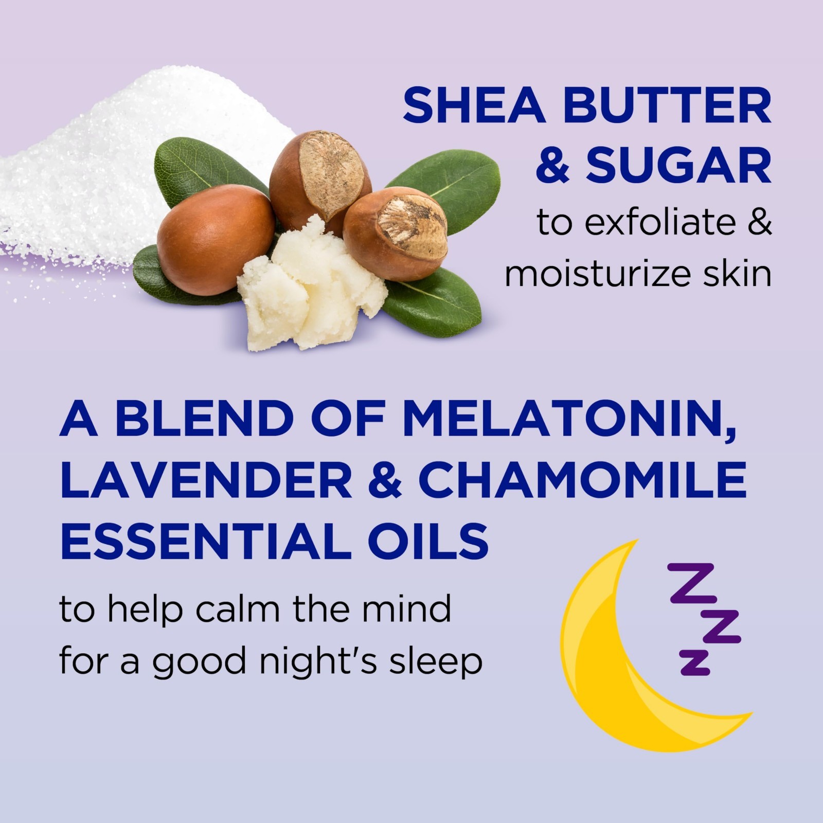 Shea Sugar Sleep Scrub with Melatonin, Lavender & Essential Oils – 19oz (3 Pack)