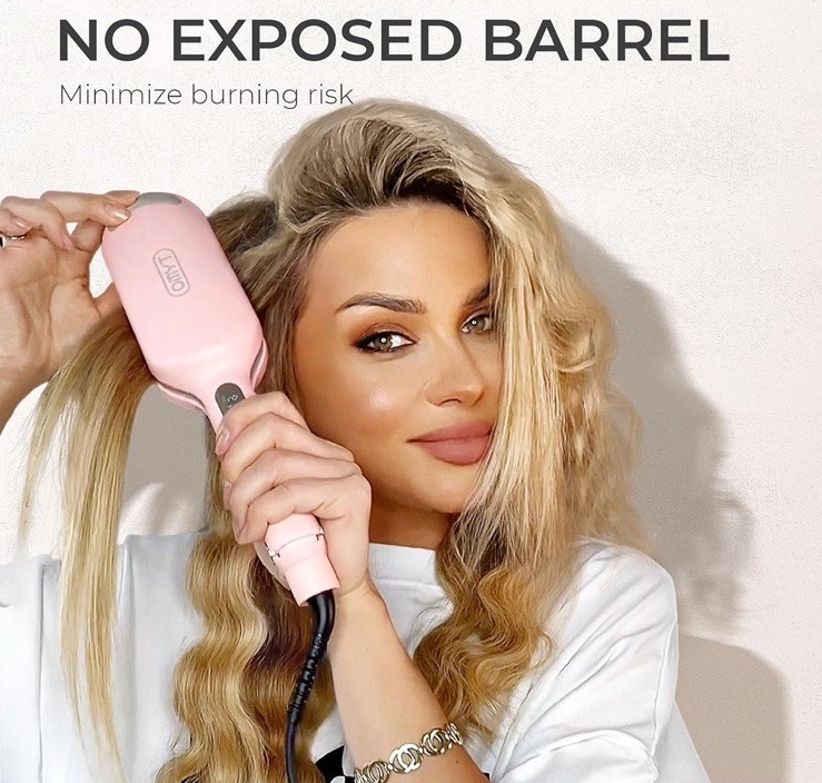 Curling Iron Hair Crimper Waver – ROVY Beach Waves Curling Wand, Ionic Deep W…