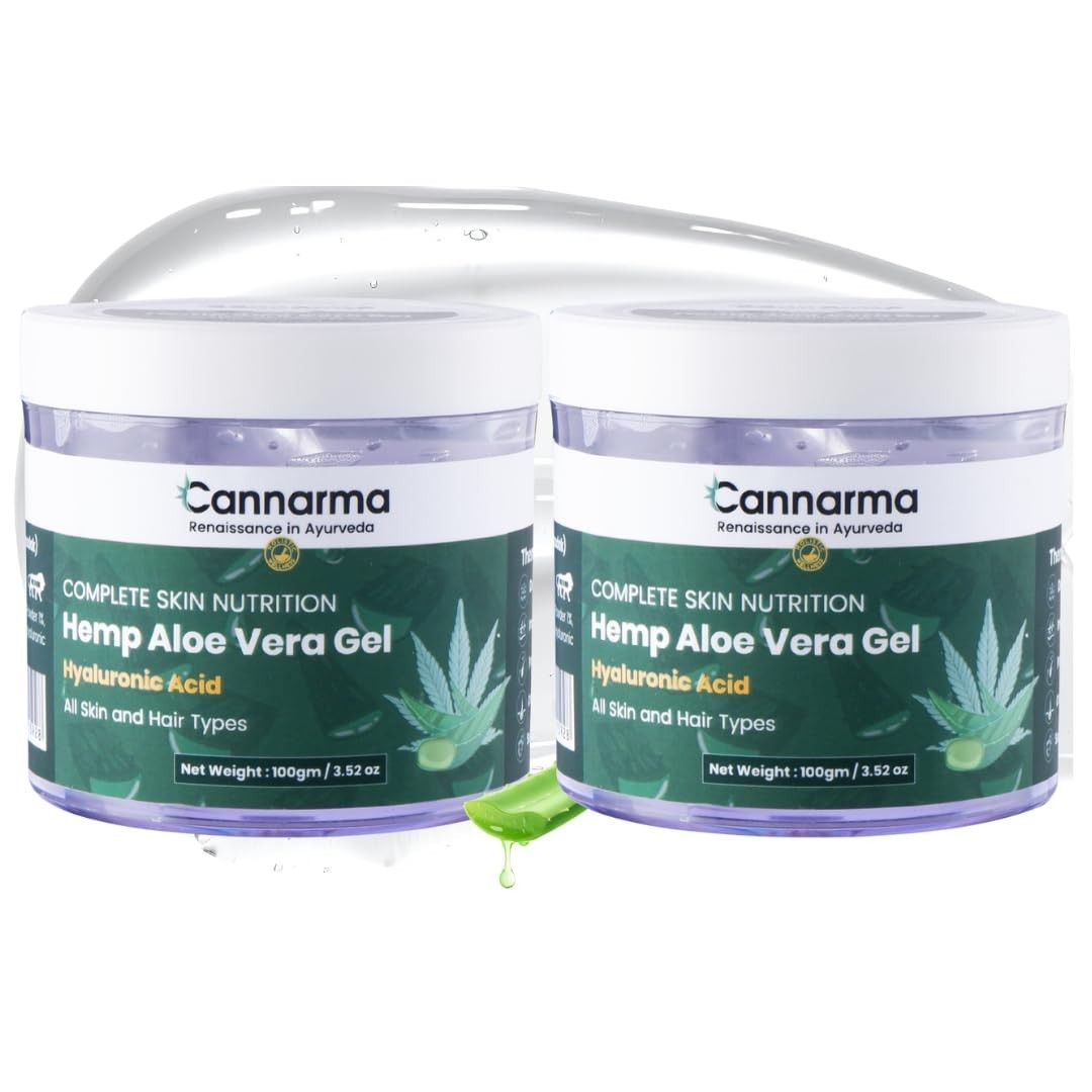 2x Cannarma Hemp Aloe Vera Gel 100g Glowing & Soothing Skin For All Skin Types