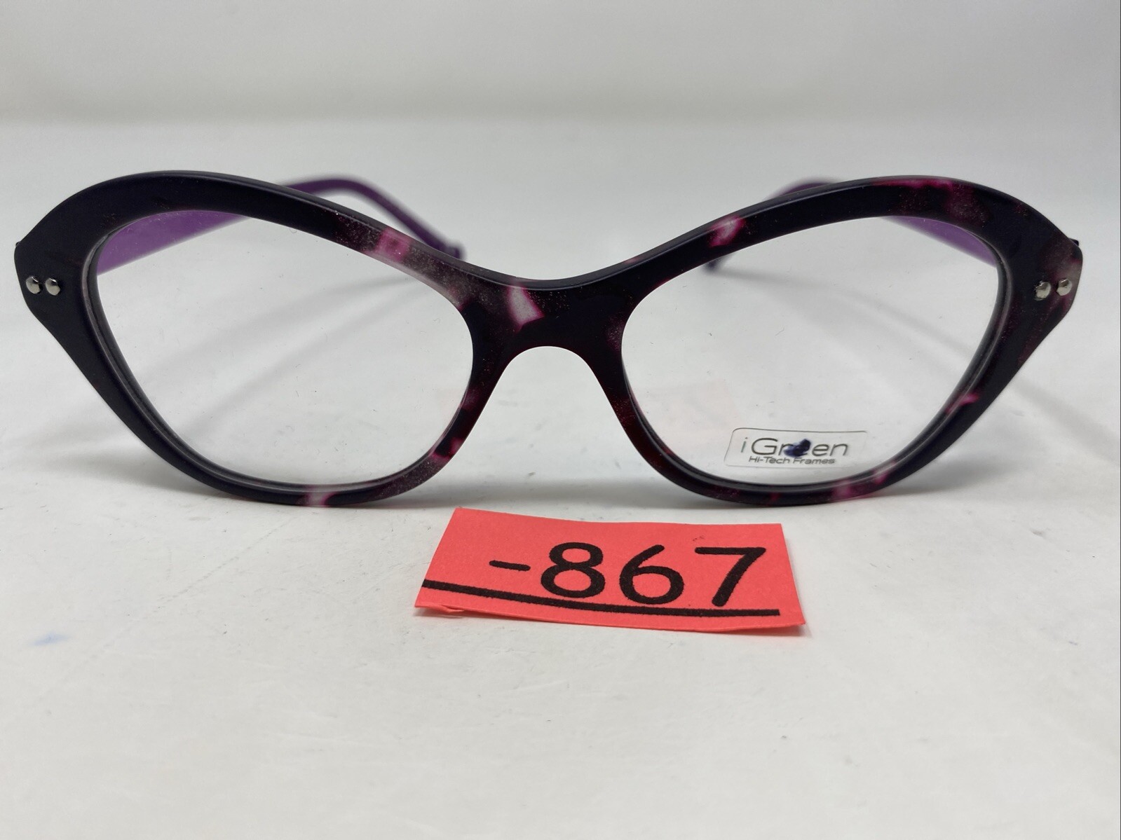 iGreen Italy V4.45 C12M 49-17-135 Purple Tortoise Full Rim Eyeglasses Frame -867