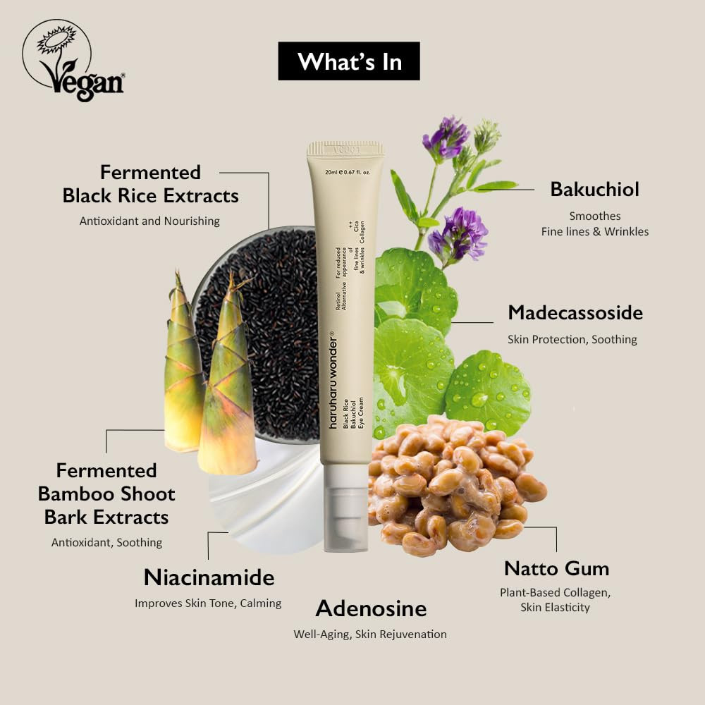 [Haruharu Wonder] Black Rice Bakuchiol Eye Cream 0.67 fl.oz / 20ml | Anti-Aging