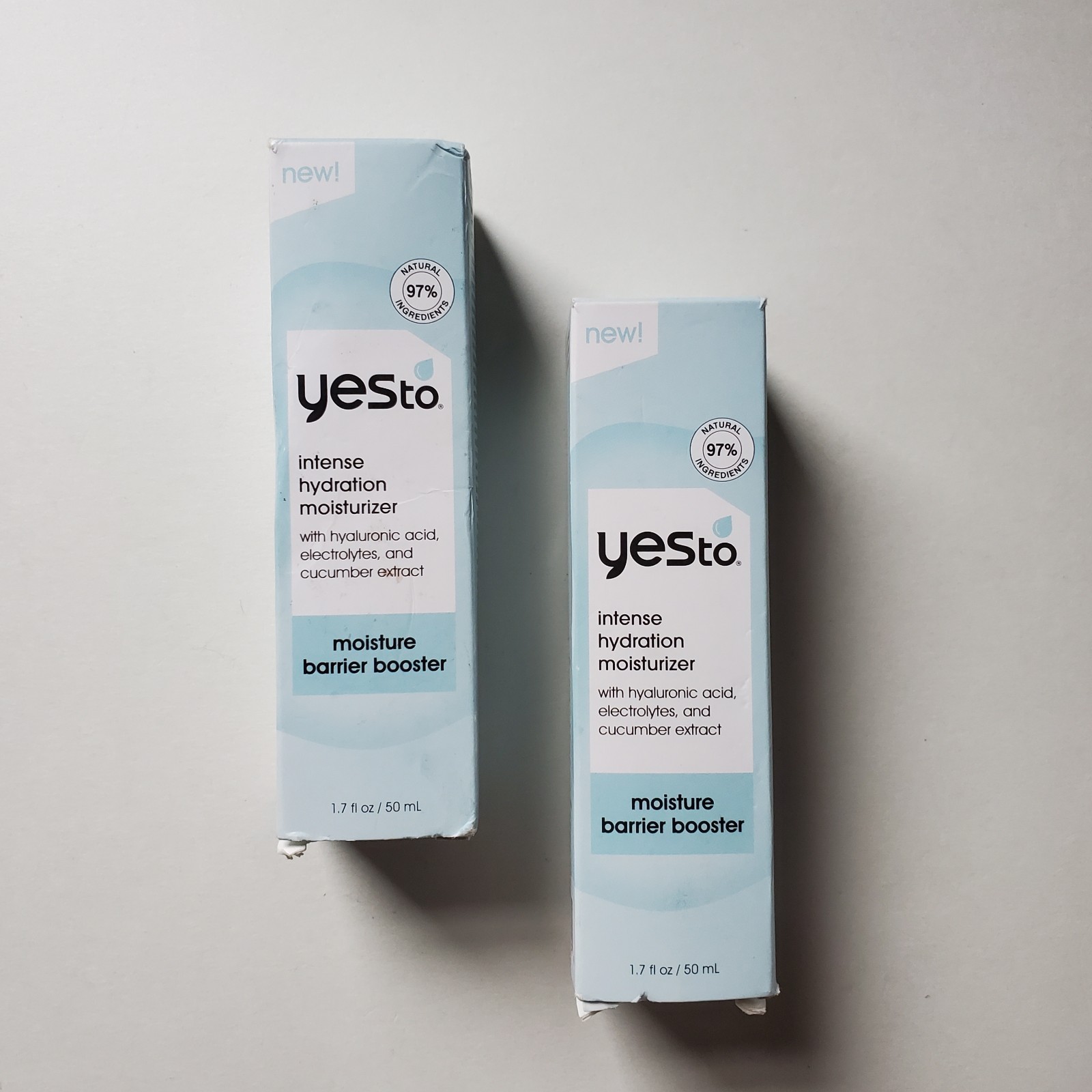 Lot 2 Yes To Intense Hydration Moisturizer 1.7 Oz Each Moisture Barrier Booster