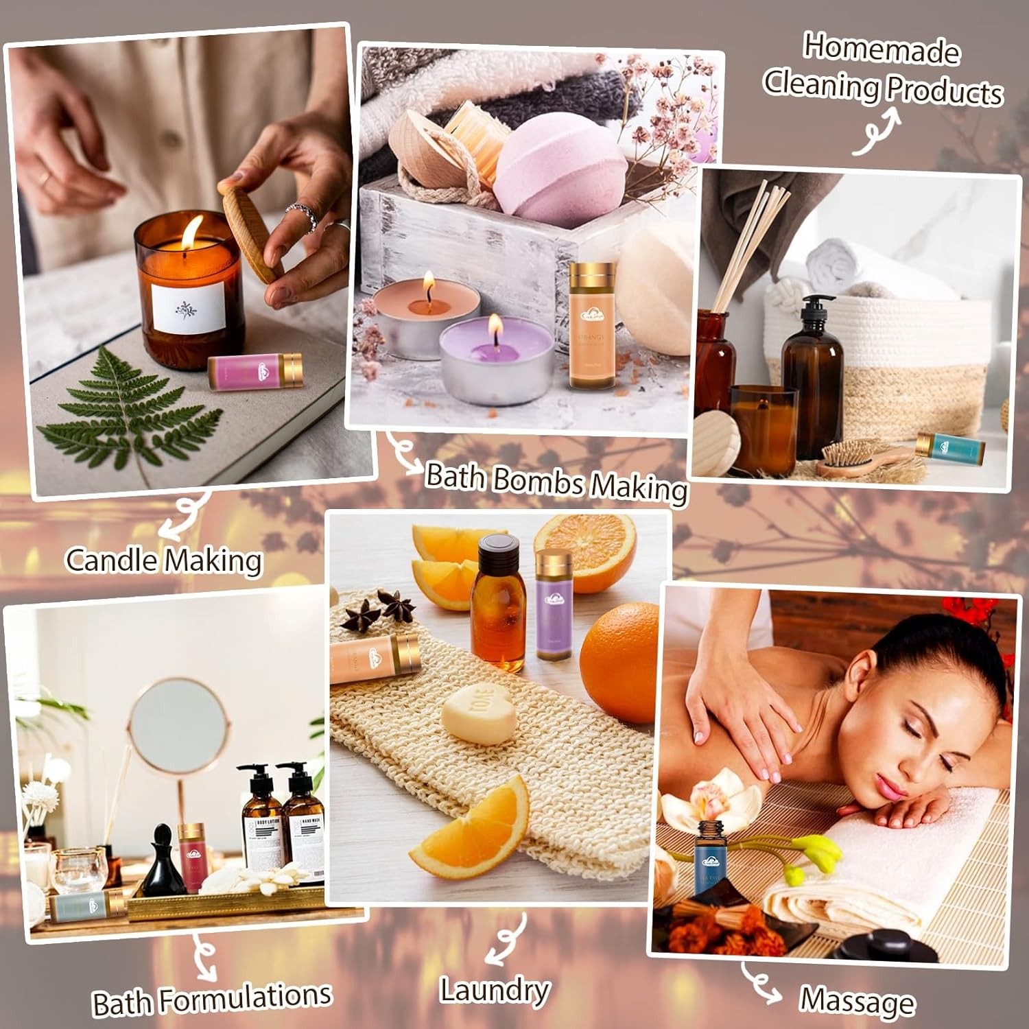 14Pc Essential Oils Set Aromatherapy Diffuser Candle Soap Making Gift 5mL Kit
