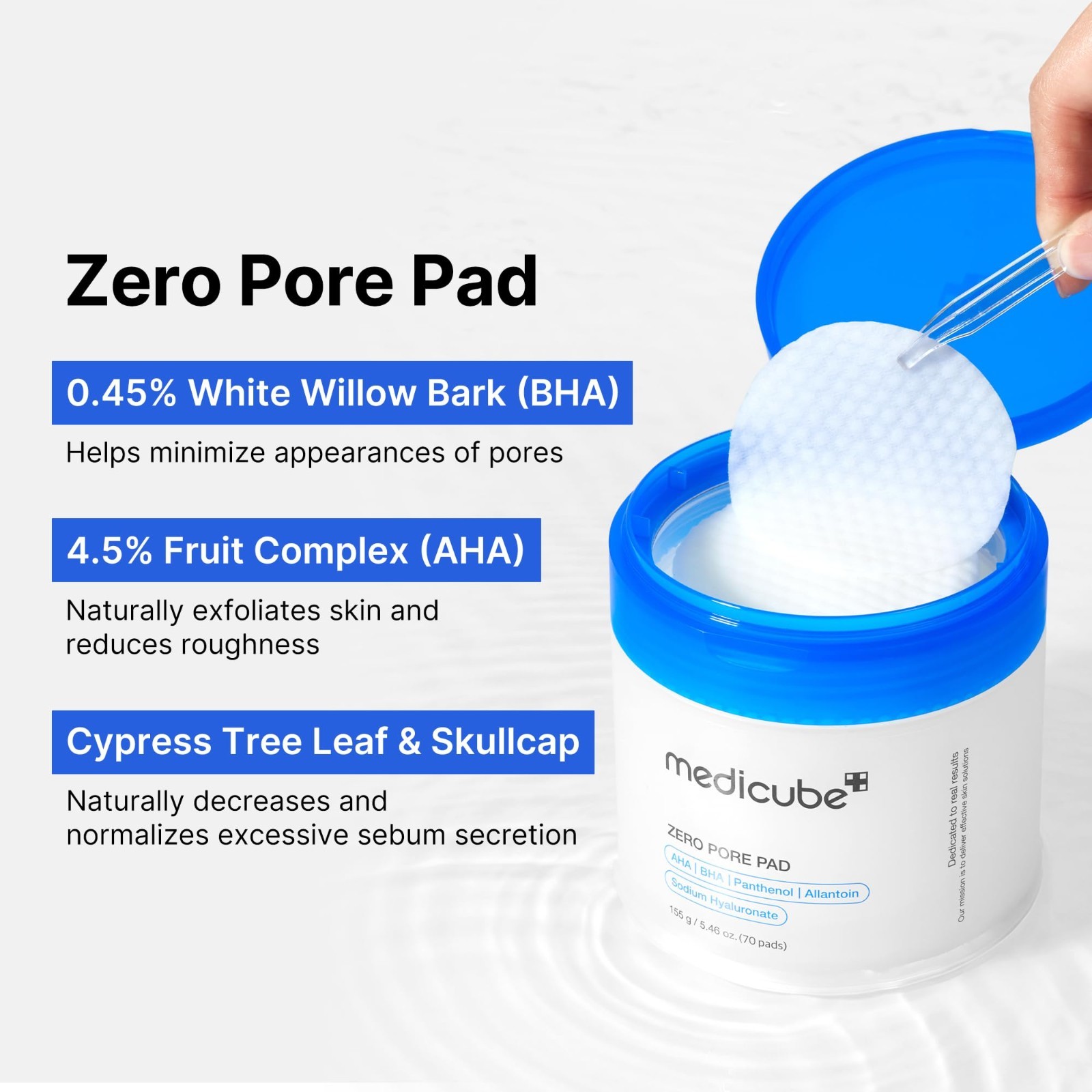 medicube Toner Pads Zero Pore Pad 2.0 | Dual-Textured Facial Pad for Exfoliation
