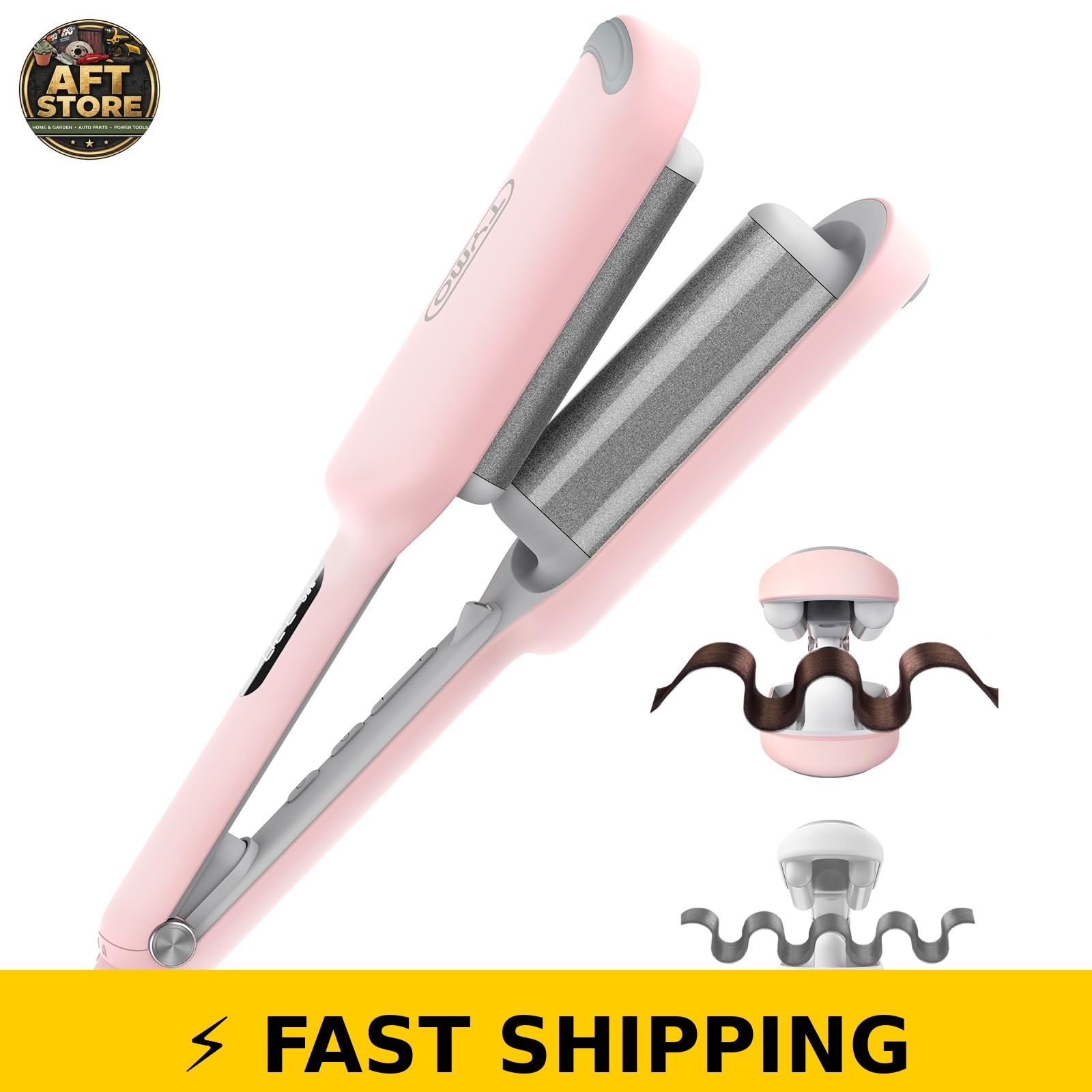 TYMO ROVY 1.25 Inch Pink Curling Iron – Ionic Deep Waver Tool
