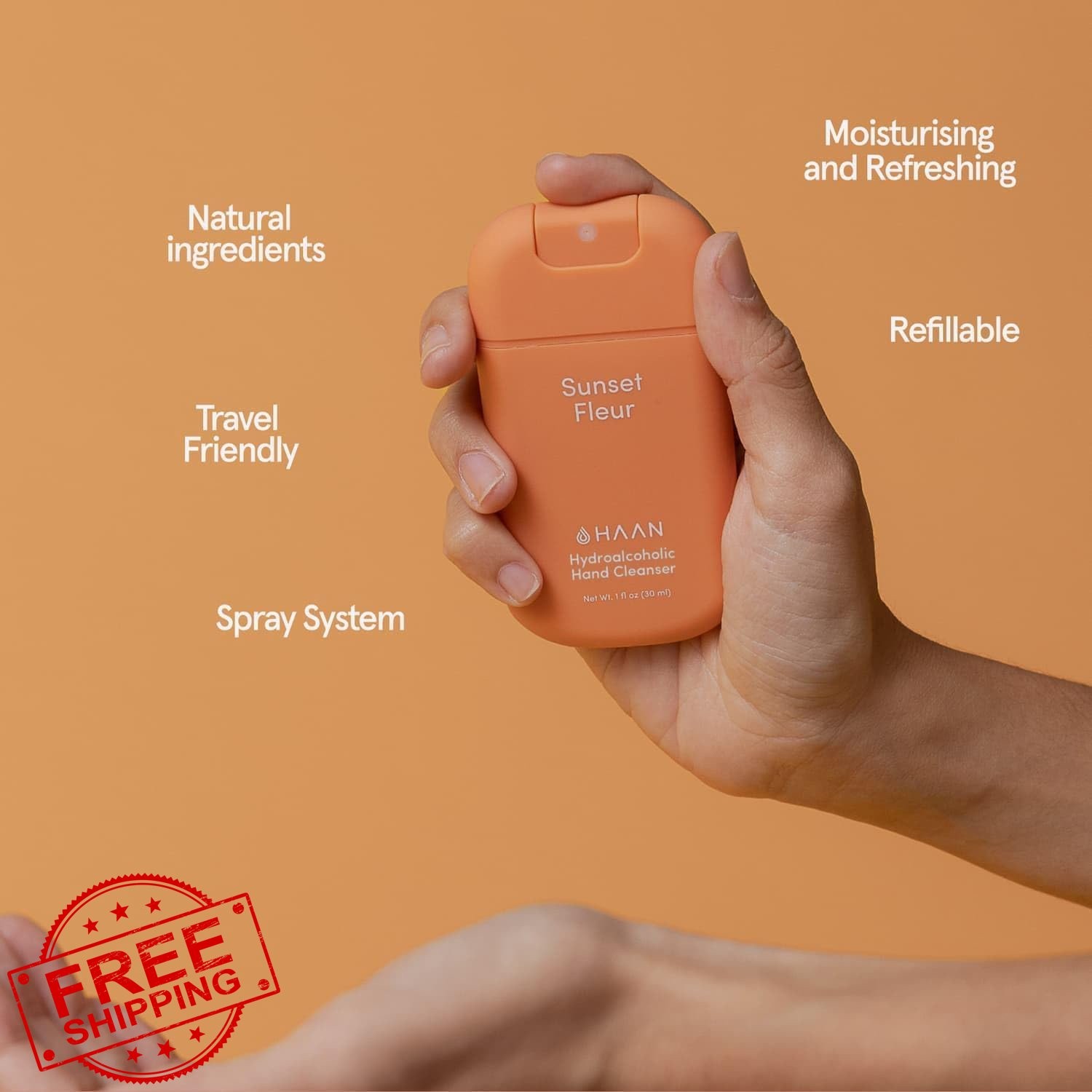 HAAN Hydrating Hand Cleansing Spray – Hydrating Cleansers for Fresh Hands- Mo…