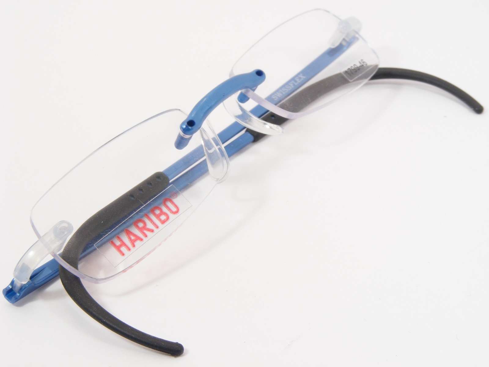 Swissflex HARIBO 1799 Blue UNIQUE RIMLESS EYEGLASSES GLASSES Swiss Made 46mm