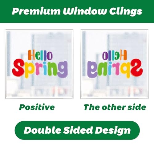 Vibrant Spring & Summer Window Clings – 9 Sheets 127PCS Classroom Spring