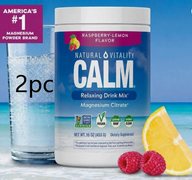 NATURAL VITALITY Calm Magnesium Suppl, Drink Mix Powder- Raspberry Lemon