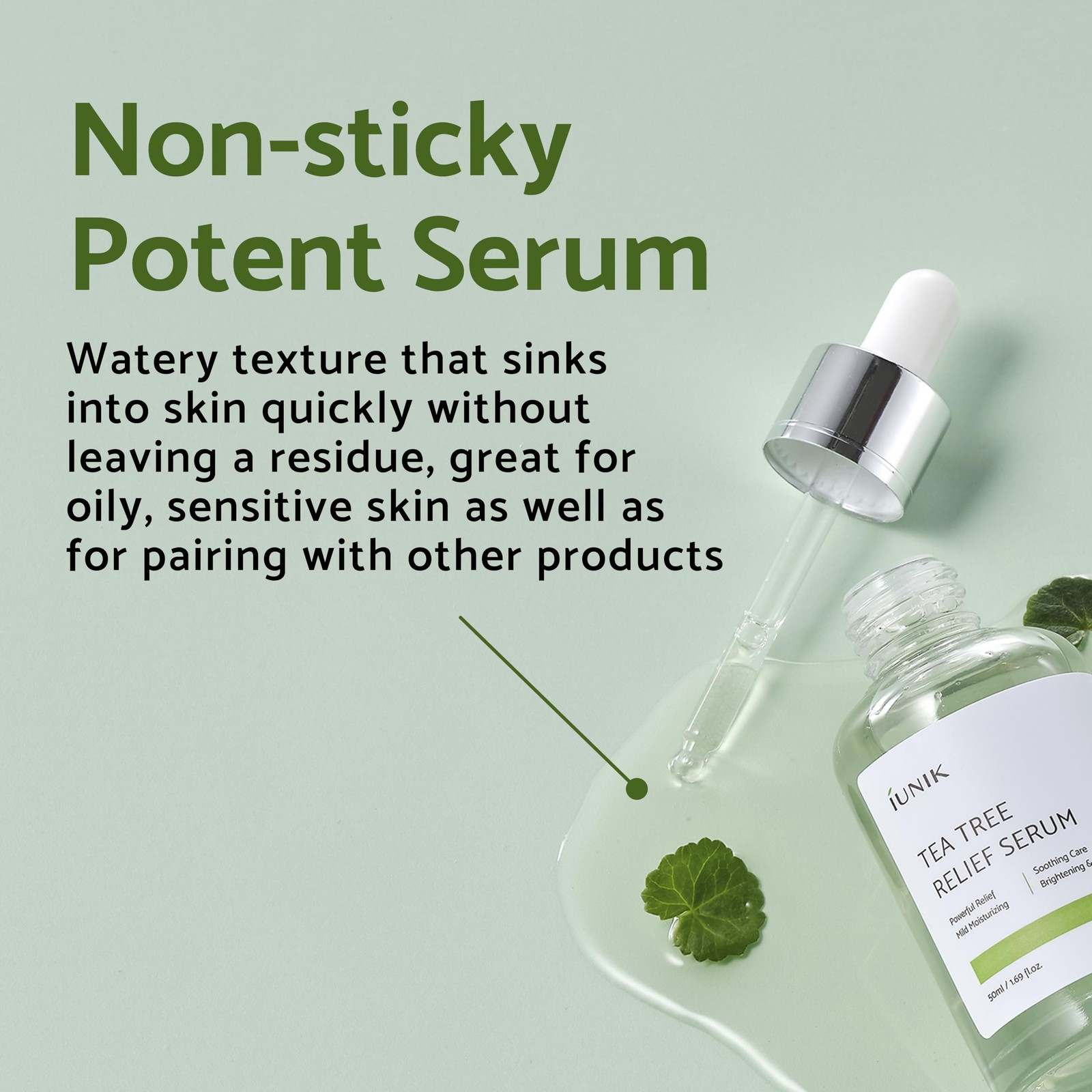 Tea Tree Relief Vegan Serum for Acne-Prone Skin – Non-Sticky & Lightweight Fa…