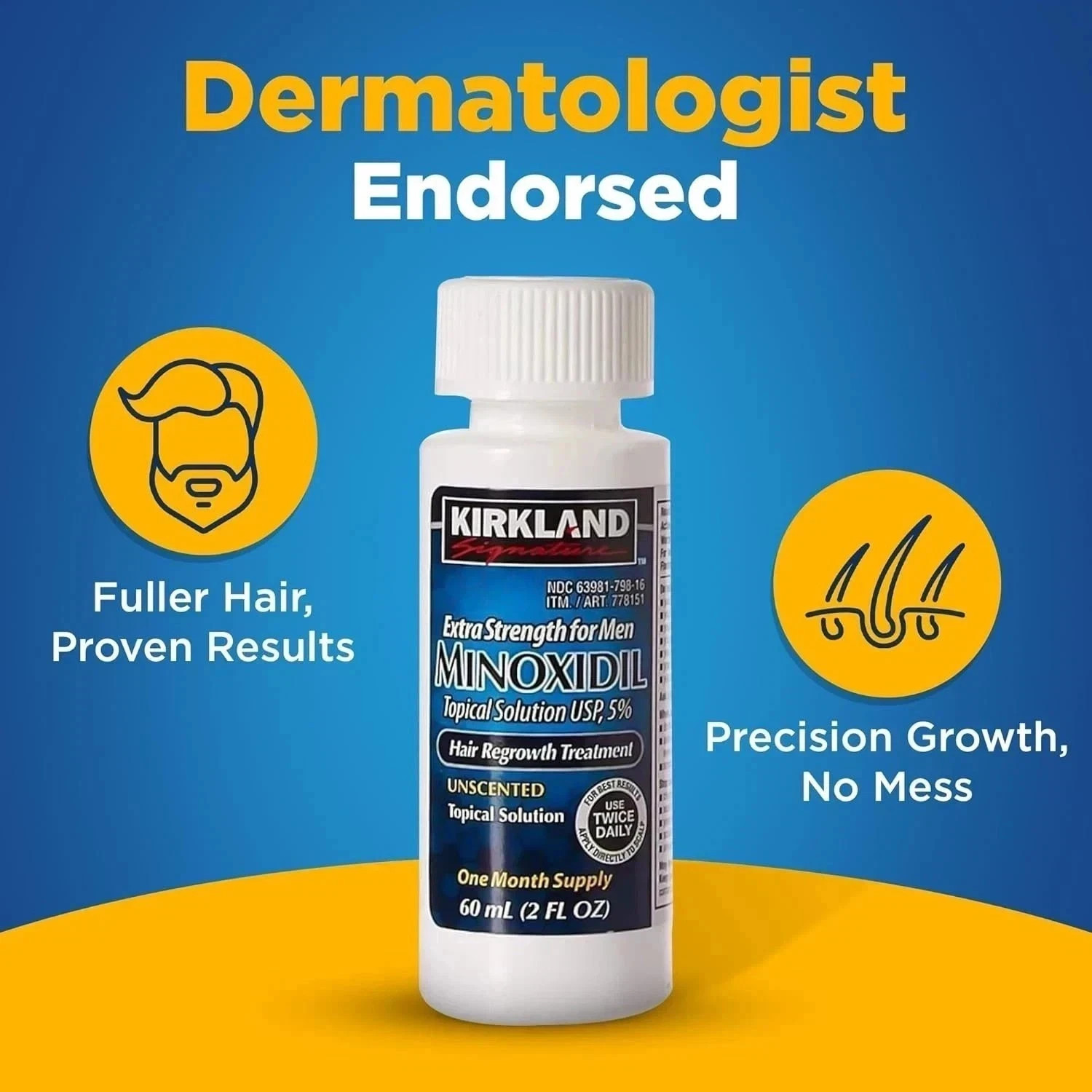 Minoxidil 5% Extra Strength Men 6 Month Supply Hair Regrowth Solution Fast Ship