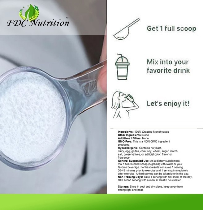 Creatine Monohydrate 100% Pure Powder 1000g (2.2 lb) Micronized