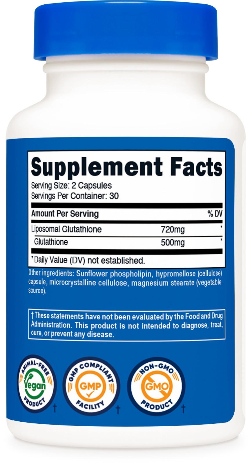 Nutricost Liposomal Glutathione Supplement 60 Capsules, 720 mg Per Serving