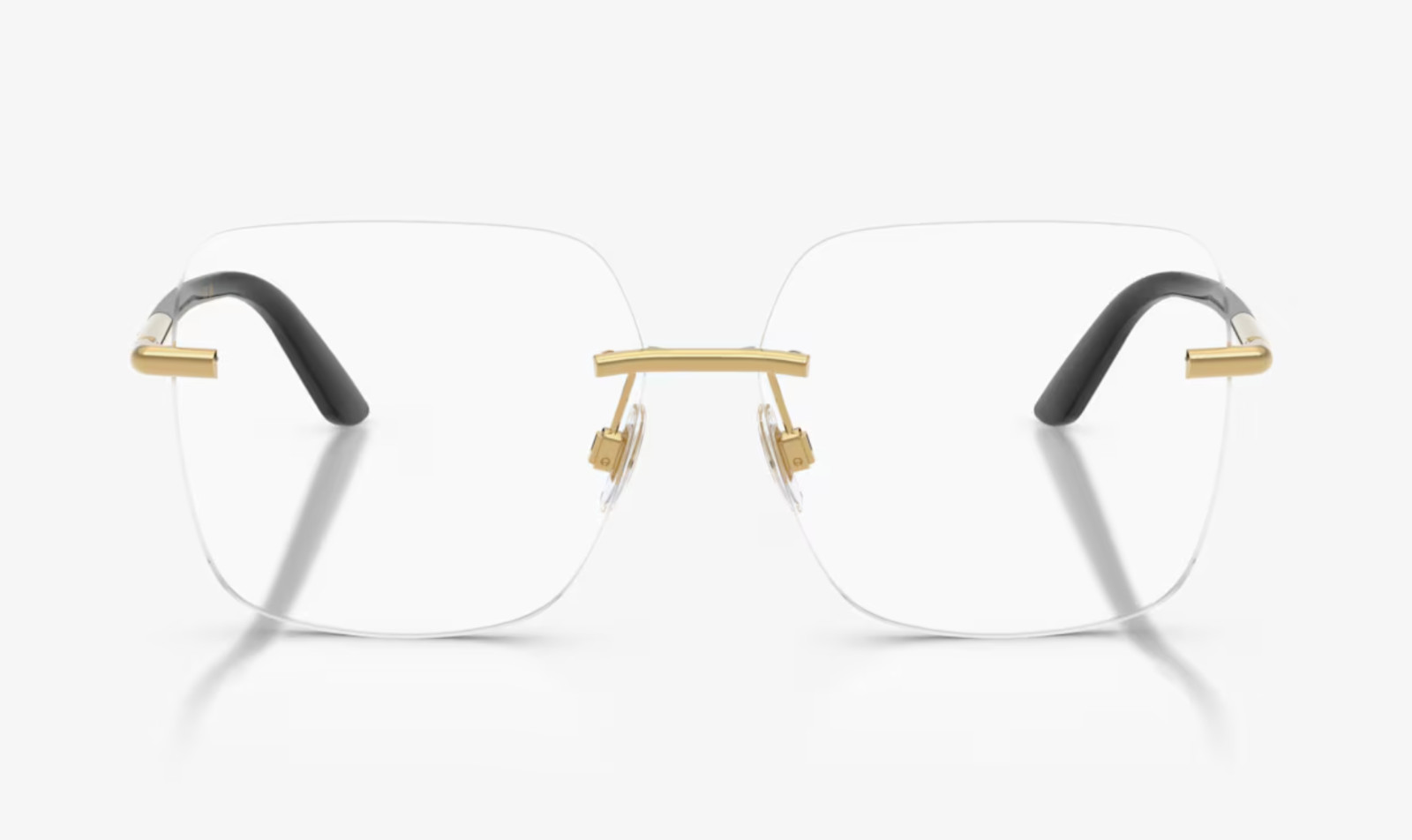 New DOLCE & GABBANA Eyeglasses DG 1360 02 57-13 145 Gold & Black Rimless Frames